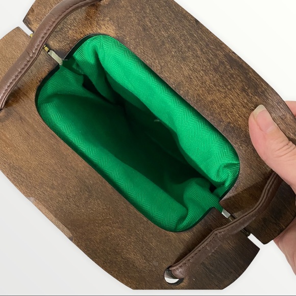 Macrame Shoulder Bag Cream Brown Leather Straps - Picture 4 of 4